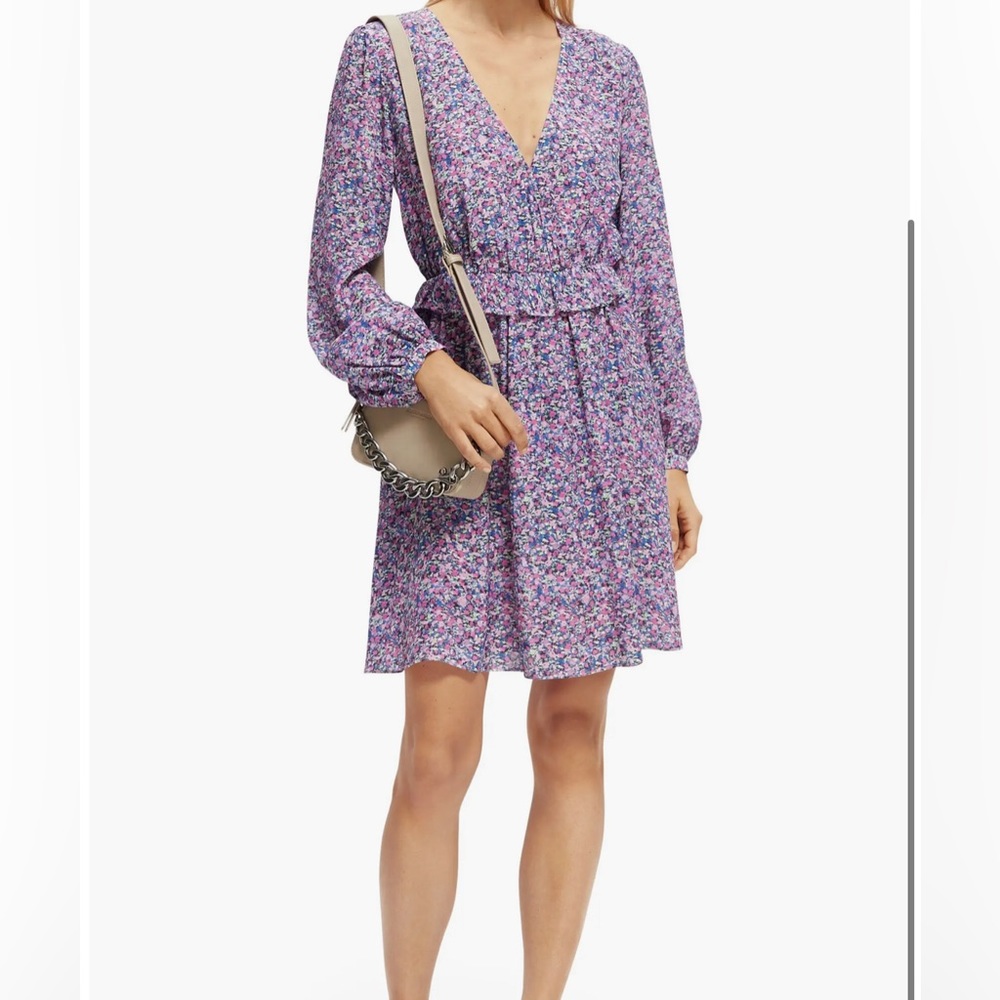 NWT/Women’s Scotch&Soda Dress-Size US size/36EU/long sleeve floral print
